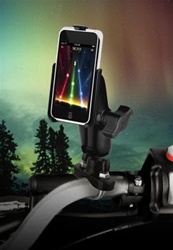 Handlebar Mount with Zinc U-Bolt (Fits .5 to 1.25 Dia.), Standard Sized Length Arm and Apple RAM-HOL-AP7U Holder (iPod Touch 2nd & 3rd Gen WITHOUT Case or Cover)
