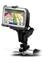 Handlebar Mount with Zinc U-Bolt (Fits .5 to 1.25 Dia.), Standard Sized Length Arm & Garmin RAM-HOL-GA30U Holder (Selected nuvi 800 Series)