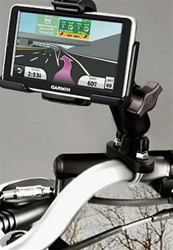 Handlebar Mount with Zinc U-Bolt (Fits .5 to 1.25 Dia.), Standard Sized Length Arm & Garmin RAM-HOL-GA45U Holder for (Selected nuvi 2400 Series)