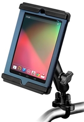 Handlebar Mount with Zinc U-Bolt (Fits .5 to 1.25 Dia.), Standard Sized Length Arm & RAM-HOL-TAB16U Holder for Google Nexus 7 WITH THICK Case (Fits Other Tablets Within Range: Height 7.12-8.875", Width to 5.05", Depth to .82")