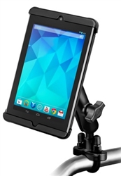 Handlebar Mount with Zinc U-Bolt (Fits .5 to 1.25 Dia.), Standard Sized Length Arm & RAM-HOL-TAB18U Holder for Google Nexus 7 with or without THIN Case (Fits Other Tablets Within Range: Height 7-8.875", Width to 4.7", Depth to .43")
