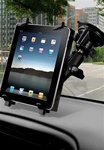 Single 3.25" Dia. Suction Cup Base with Twist Lock, Aluminum Standard Length Sized Arm and RAM-234-6U Tough Tray II Holder for Apple iPad & Med. Sized Electronic Devices (Fits iPad with Case/Cover & Various Tablets, Netbooks)