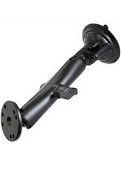 Single 3.25" Dia. Suction Cup Base with Twist Lock, Aluminum LONG Length Sized Arm and 2.5" Dia. Plate (Medium Duty)