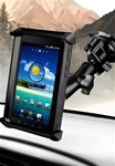 Single 3.25" Dia. Suction Cup Base with Twist Lock, Aluminum Standard Length Sized Arm and RAM-HOL-TAB4U Universal Cradle for Tablets WITH Case/Cover/Skin Including: BlackBerry PlayBook, Dell Streak 7, Samsung Galaxy, Barnes & Noble NOOKcolor