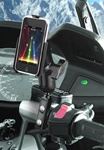 Brake/Clutch Assembly Mount or U-Bolt Handlebar Mount with Standard Sized Arm and Apple RAM-HOL-AP7U Holder (iPod Touch 2nd & 3rd Gen WITHOUT Case or Cover)