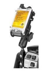 Brake/Clutch Assembly Mount or U-Bolt Handlebar Mount with Standard Sized Arm and RAM-HOL-PD3U Universal Top Clamping Cradle (Fits Device Width 2.25" to 3.5" Including Most Smartphones with Cover/Case iPhone, Droid, etc.)