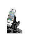 Motorcycle Fork Stem Mount with Standard Sized Length Arm and RAM-HOL-AP9U Apple iPhone 4 Holder (4th Gen/4S WITHOUT Case or Cover)