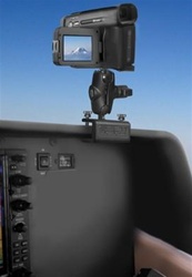 U Clamp (Aviation Glare Shield) Fits Flat Edge 0.17" to 1.12" with SHORT Sized Arm and 1/4-20" Camera Adapter