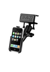 U Clamp (Aviation Glare Shield) Fits Flat Edge 0.17" to 1.12" with Short Sized Arm and RAM-HOL-AP6U Apple iPhone Holder (2nd & 3rd Gen 3G/3GS WITHOUT Case or Cover)