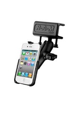 U Clamp (Aviation Glare Shield) Fits Flat Edge 0.17" to 1.12" with Short Sized Arm and RAM-HOL-AP9U Apple iPhone 4 Holder (4th Gen/4S WITHOUT Case or Cover)