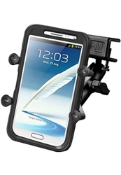 U Clamp (Aviation Glare Shield) Fits Flat Edge 0.17" to 1.12" with Standard Sized Length Arm with RAM-HOL-UN10BU  Large X-Grip Phone Holder (Fits Device Width 1.75" to 4.5")