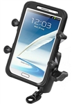 Universal Plate with 9 Millimeter Hole, Standard Sized Length Arm and RAM-HOL-UN10BU  Large X-Grip Phone Holder (Fits Device Width 1.75" to 4.5")
