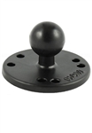 Universal 2.5 Inch Round Aluminum Plate with 1 Inch Dia. Rubber Ball (AMPS Hole Compatible)
