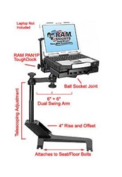 GMC: Sierra (Power Seats 2000-2006), Yukon (Power Seats 2000-2006), Chevrolet: Silverado (Power Seats 1999-2006), Suburban (Power Seats 2000-2006), C/K 2500 and 3500 Series Truck (Power Seats 2000-2006) Panasonic Toughbook Laptop Mount System
