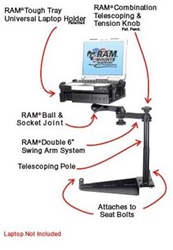 Nissan: Titan, Armada (2004-2014) and Infiniti QX56 (2004-2010) Laptop Mount System