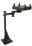 Universal Horizontal DRILL Down Base (Requires Flat and Level Floor Surface) Laptop Mount System