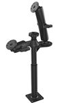 9 Inch Lower Tele-Pole, 8 Inch Upper Tele-Pole with Flange, Articulating Single Swing Arm and Round Plate Mount