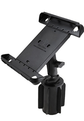 RAM-A-Can Cup Holder Mount with RAM-HOL-TAB-LGU LARGE Universal Tablet Cradle fits MOST 10" Screens WITH or WITHOUT Case/Cover/Skin Including: Apple iPad / HD, Asus EEE, Lenovo LePad: Slate, G-Slate, LG Optimus, XOOM, Samsung Galaxy, etc.