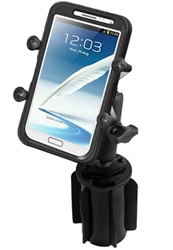 RAM-A-Can Cup Holder Mount with RAM-HOL-UN10BU Large X-Grip Phone Holder (Fits Device Width 1.75" to 4.5")