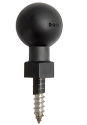 RAM 1" Diameter Tough-Ball with 1/4"-20 X 1" LONG Lag