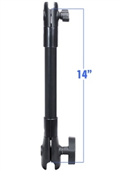 RAM Composite 14 Inch Overall Length Extension Pole with 1 Inch Ball and 1.5 Inch Ball Socket Ends