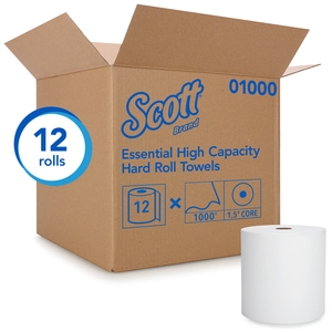 Scott 01000 High Capacity Hard Roll Towel Case of 12 Rolls