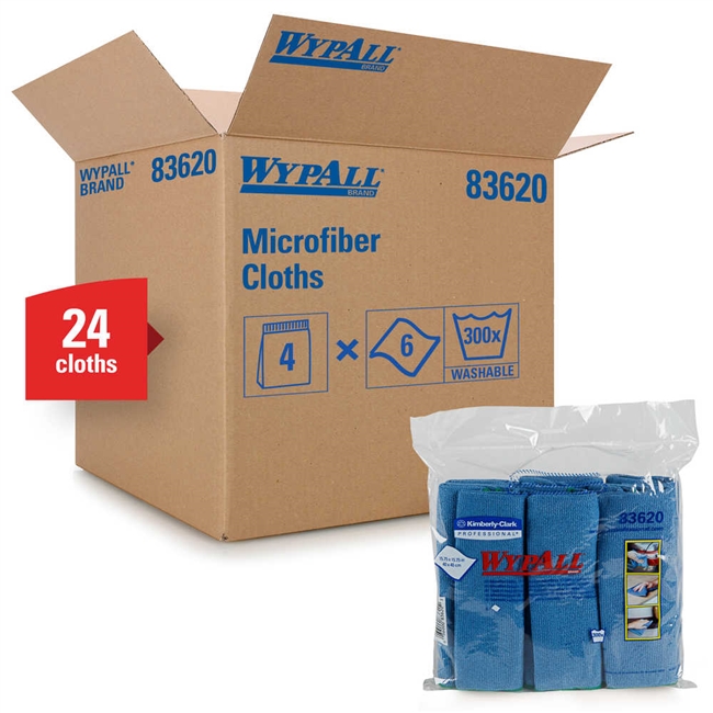 WypAll 83620 Microfiber Cloths with Microban