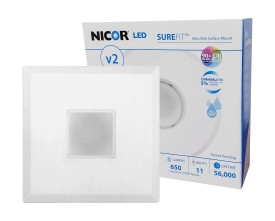 NICOR SureFit DLFv2 Square Surface Mount LED Downlight