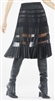 BCBG MAXAZRIA Taura Striped Faux-Leather Pleated Skirt