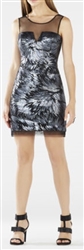 BCBG MAXAZRIA Abigail Sheer-Neck Sequined Dress