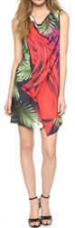 Clover Canyon Printed Draped Woven Dress