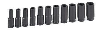 1/2" Drive 11 Pc. Deep Magnetic Impact Socket Set