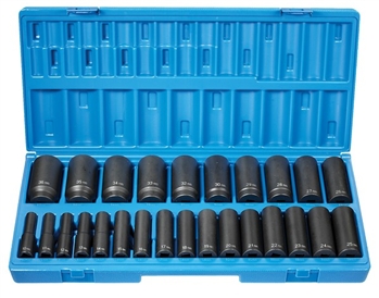 1/2" Dr. 26 Pc. Deep Length Metric Set - 12 Point