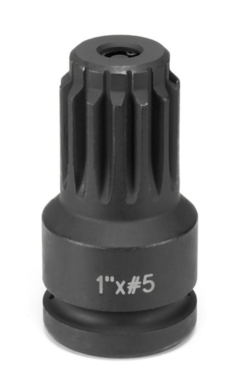 1" F x #5 Spline M Adapter w/ Lock Button