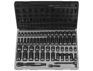 3/8" Dr. 59pc Fract. & Metric Duo-Socket Set - 6 Pt.