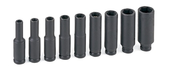 1/4" Drive 9 pc. Deep Magnetic Impact Socket Set