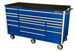 Montezuma BU7215TC 72” Classic 15-Drawer Roller Cabinet Toolbox (blue)