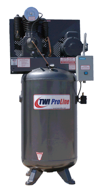 TWI Proline TWI-580V1 5 HP 80 Gallon Vertical 2 Stage, High Quality Leeson 230V/1 Phase Compressor