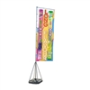 CLEARANCE - Jumbo 17' Outdoor Vertical Advertising Flag Stand with Water Base -- With Double Sided Print