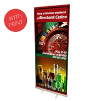 Retractable Roll Up Banner Stand 33" with Vinyl Print