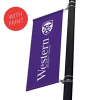 Street Pole Banner Brackets 30" with 30" x 48" Vinyl Banner