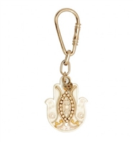 White Hamsa Key Ring by Ester Shahaf