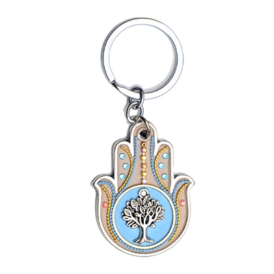 Decorated Hamsa Key Ring by Ester Shahaf