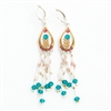 White & Blue Drop Silver Earrings