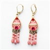 Pink Drop Silver Earrings