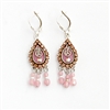 Antick Pink Drop Silver Earrings