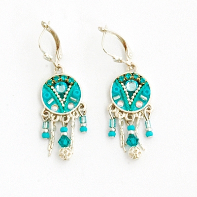 Turquoise Round Silver Earrings