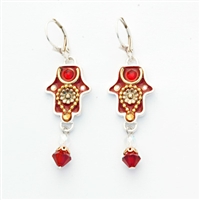 Brown Hamsa Earrings - by Ester Shahaf