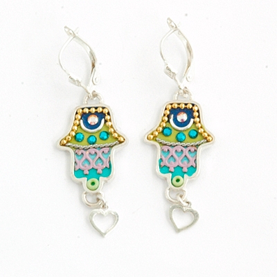 Colourful Hamsa Earrings - by Ester Shahaf