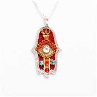 Red Hamsa Necklace by Ester Shahaf